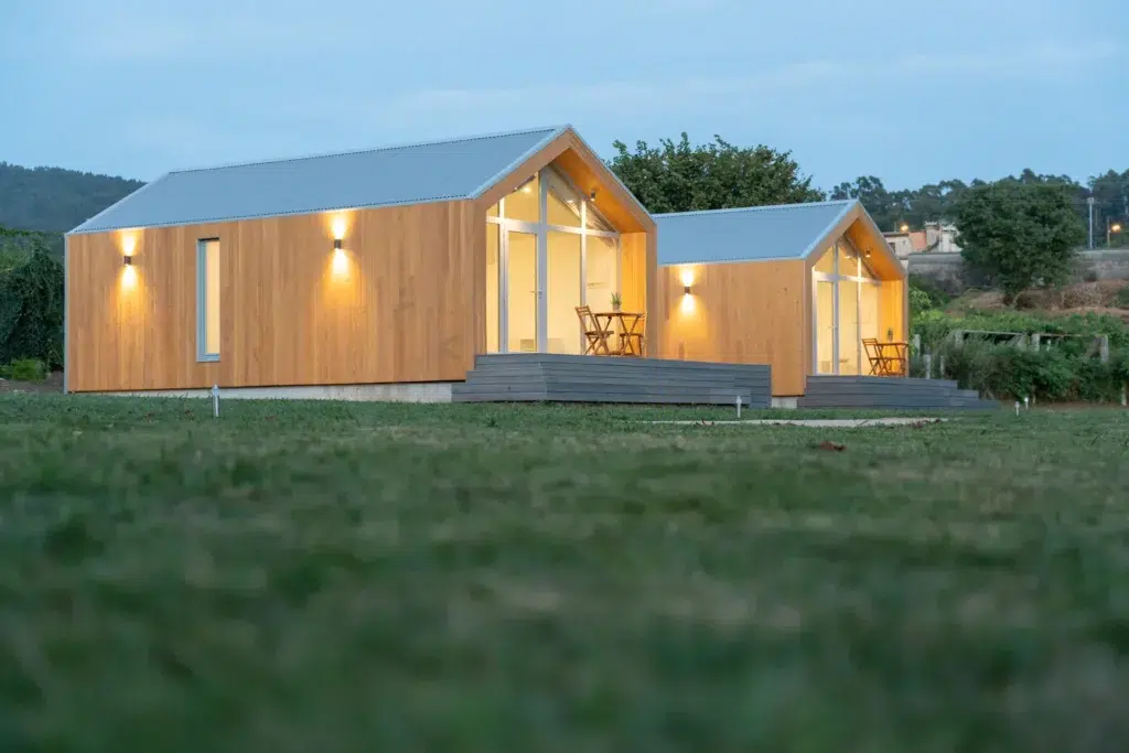 Villa 1, cabaña con encanto en las Rías Baixas al atardecer